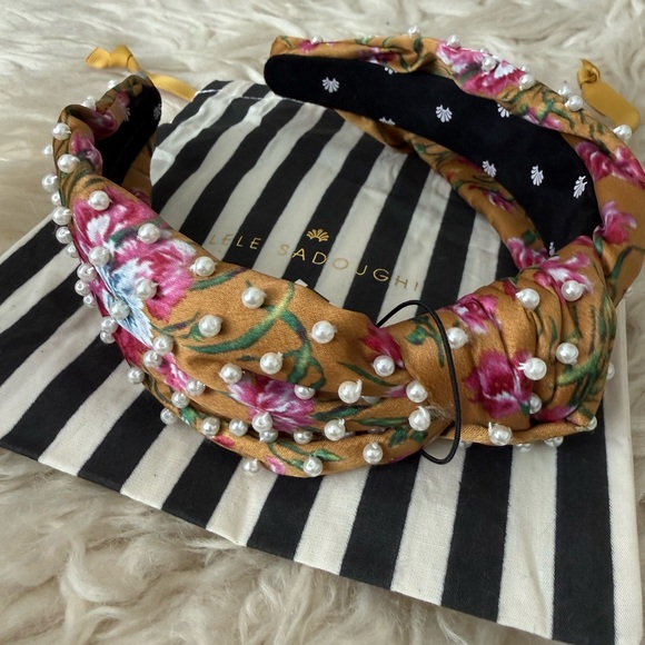 Lele Sadoughi x Loveshackfancy Mini Pearl Knotted Headband -NWT - Picture 3 of 5